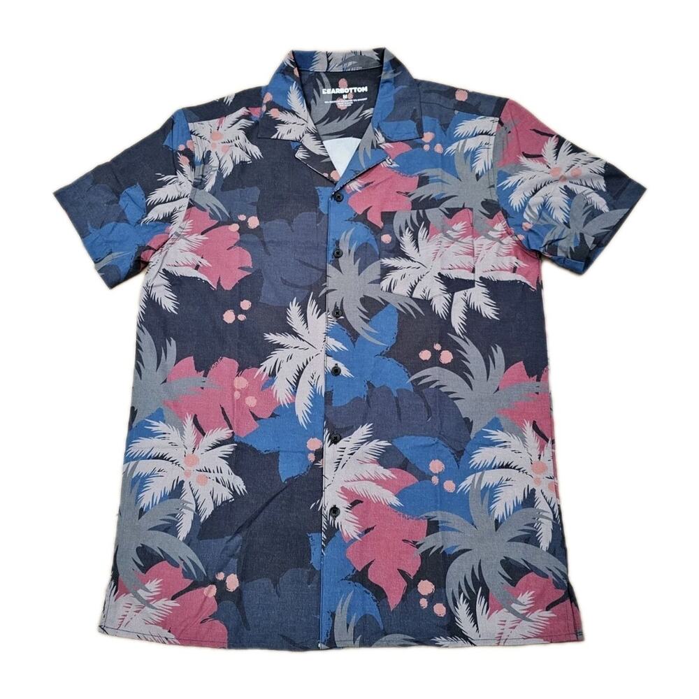 Bearbottom Hawaiian Shirt - Floral Mena Size Medium Button Up Performance